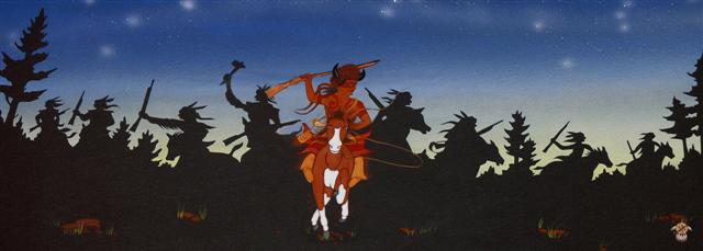 January 1830, Major Ridge, (dressed in buckskins, red war paint and a buffalo headdress ), led a party of 30 young Cherokee braves to the most southern part of Cherokee lands located in Georgia.